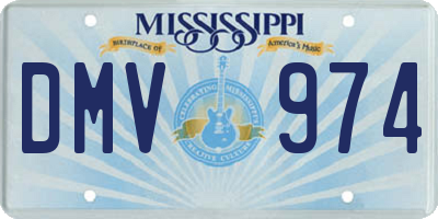 MS license plate DMV974