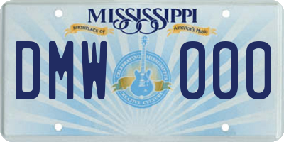 MS license plate DMW000