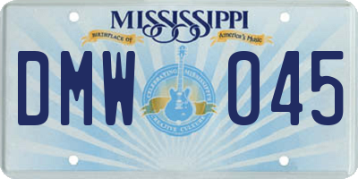 MS license plate DMW045