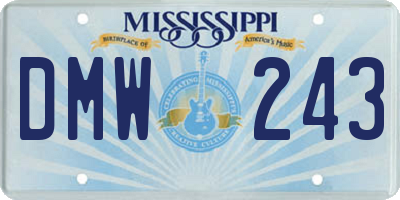 MS license plate DMW243