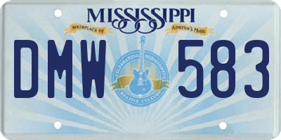 MS license plate DMW583