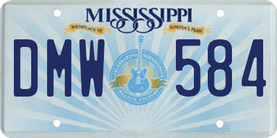 MS license plate DMW584
