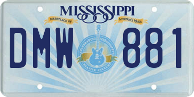 MS license plate DMW881