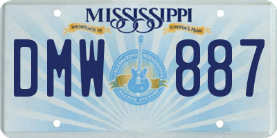 MS license plate DMW887