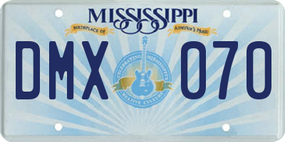 MS license plate DMX070