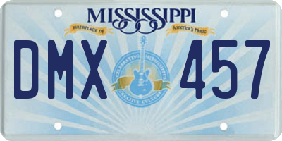 MS license plate DMX457