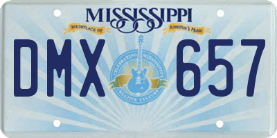 MS license plate DMX657