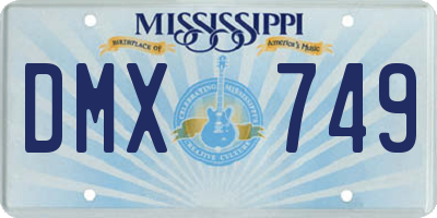 MS license plate DMX749