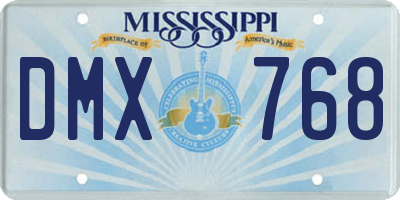 MS license plate DMX768