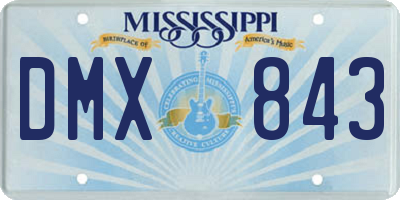 MS license plate DMX843