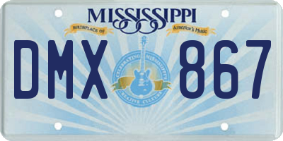 MS license plate DMX867