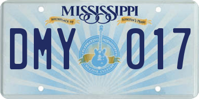 MS license plate DMY017