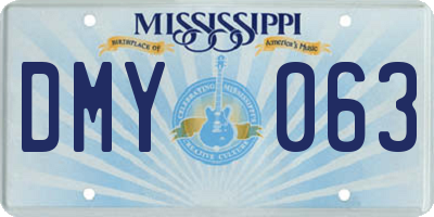 MS license plate DMY063
