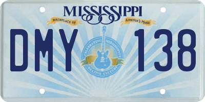 MS license plate DMY138
