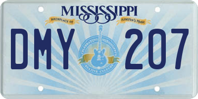 MS license plate DMY207