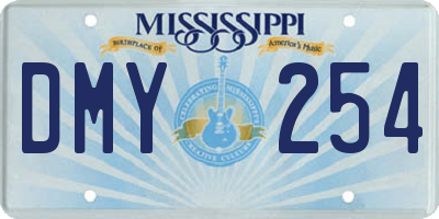 MS license plate DMY254