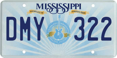 MS license plate DMY322
