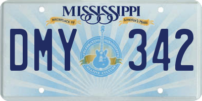 MS license plate DMY342