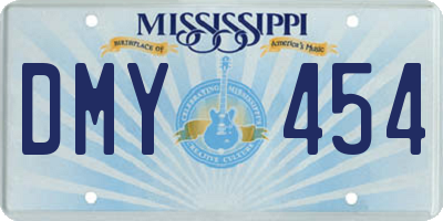 MS license plate DMY454