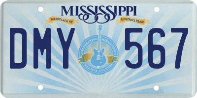 MS license plate DMY567