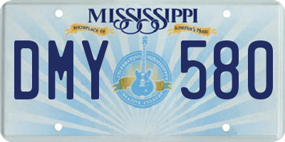MS license plate DMY580