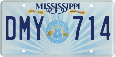 MS license plate DMY714
