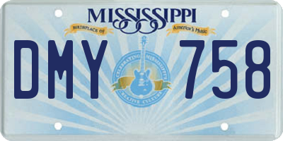 MS license plate DMY758