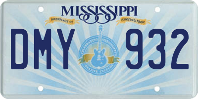 MS license plate DMY932