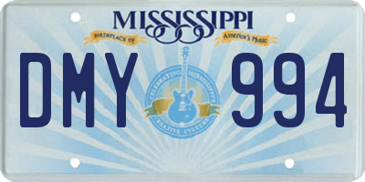 MS license plate DMY994