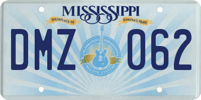 MS license plate DMZ062