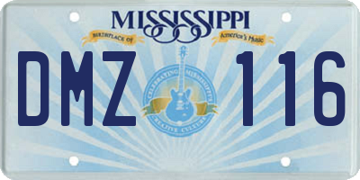 MS license plate DMZ116