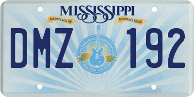MS license plate DMZ192