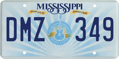 MS license plate DMZ349