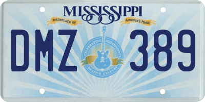 MS license plate DMZ389