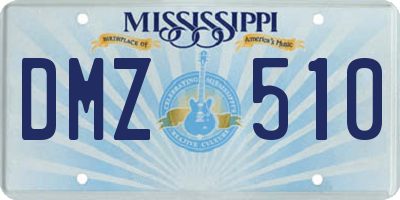 MS license plate DMZ510