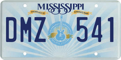 MS license plate DMZ541