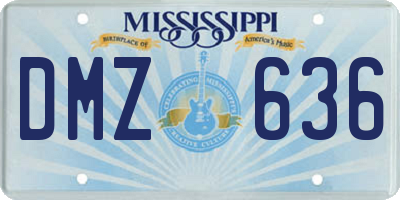 MS license plate DMZ636