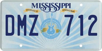MS license plate DMZ712