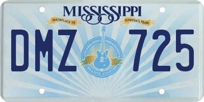 MS license plate DMZ725