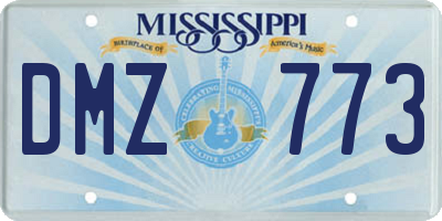 MS license plate DMZ773