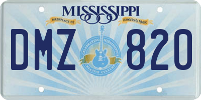 MS license plate DMZ820