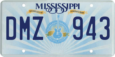 MS license plate DMZ943