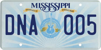 MS license plate DNA005