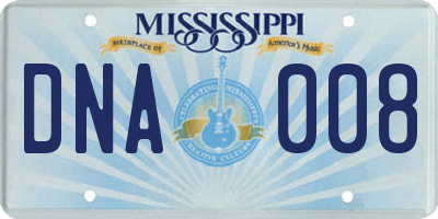 MS license plate DNA008