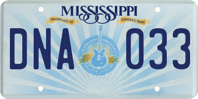 MS license plate DNA033