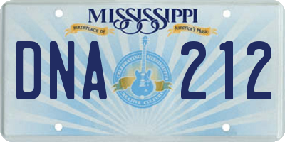 MS license plate DNA212