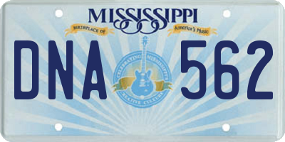 MS license plate DNA562