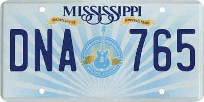 MS license plate DNA765