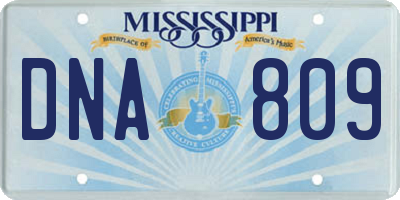 MS license plate DNA809