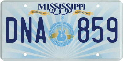 MS license plate DNA859